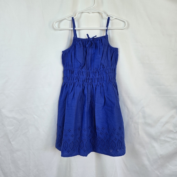 Old Navy Other - Old Navy Girls Blue Sleeveless Tie-Front Embroidered Smocked Summer Dress 2T New